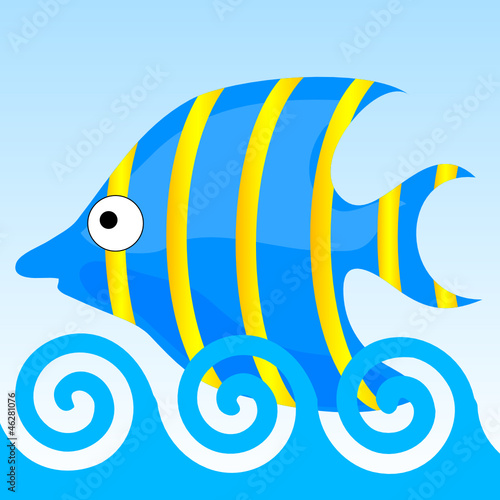 sweet and funny fish vector illustrtion