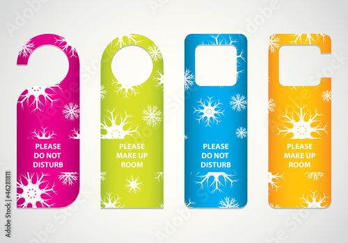 hotel do not disturb door hanger with Christmas design