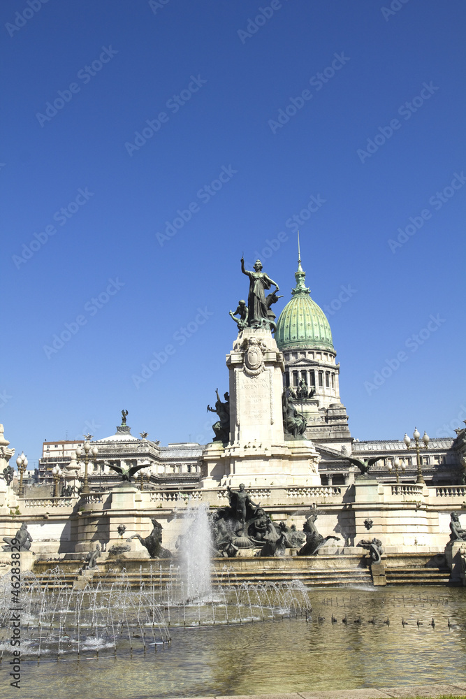 Congress square monument in Buenos Aires, Argentina