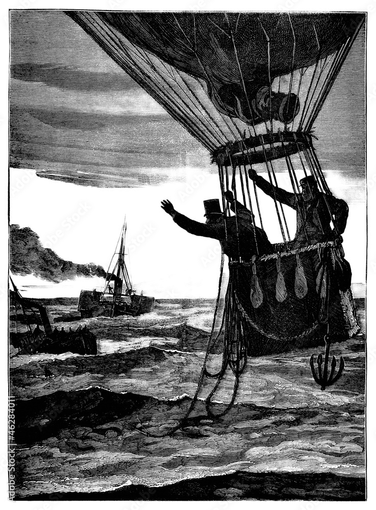 Fototapeta premium Aerostat - 19th century