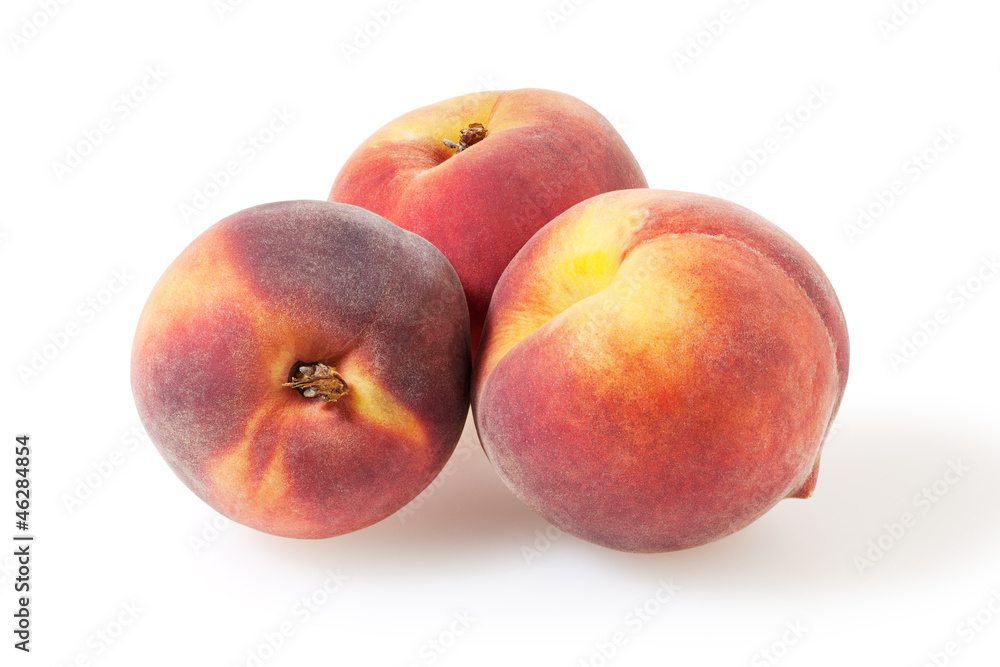 Peaches isolated on white background with clipping path Peaches isolated on white background with clipping path