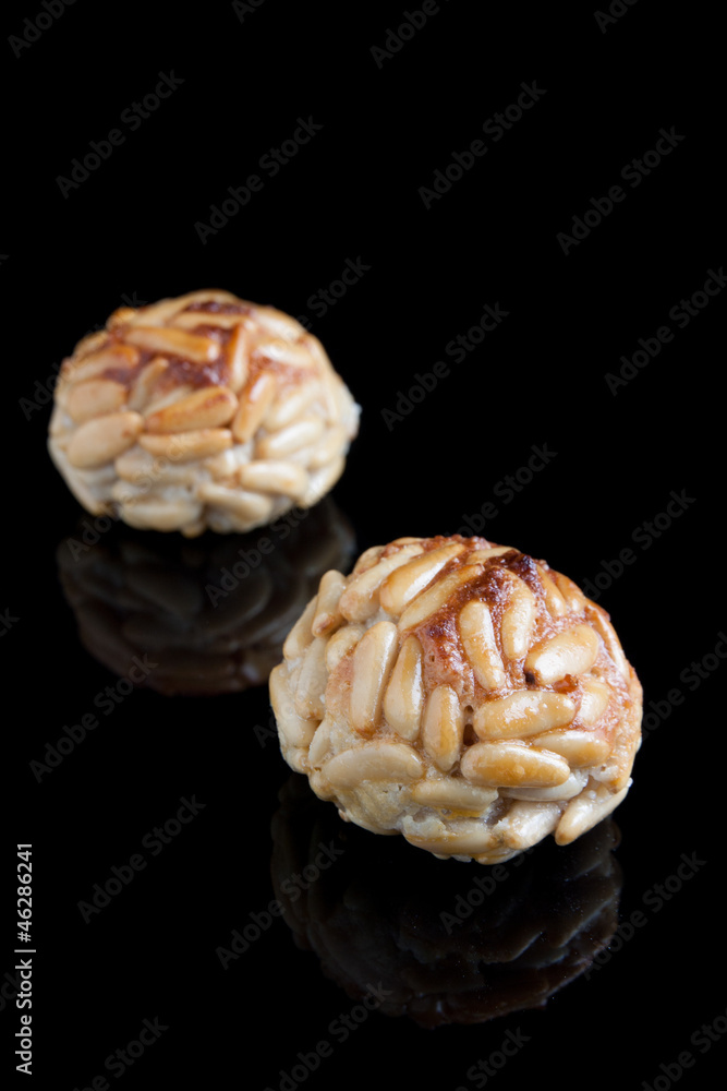 Pinenut panellets. Catalan cuisine Pinenut panellets. Catalan cuisine