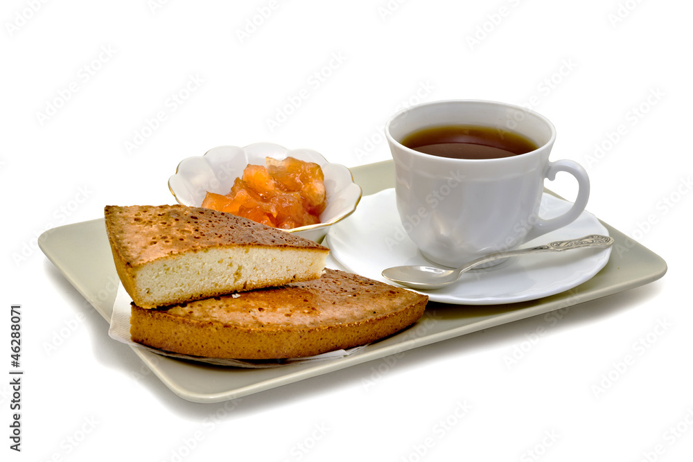 biscuit and tea varenes isolated on white background biscuit and tea varenes isolated on white background