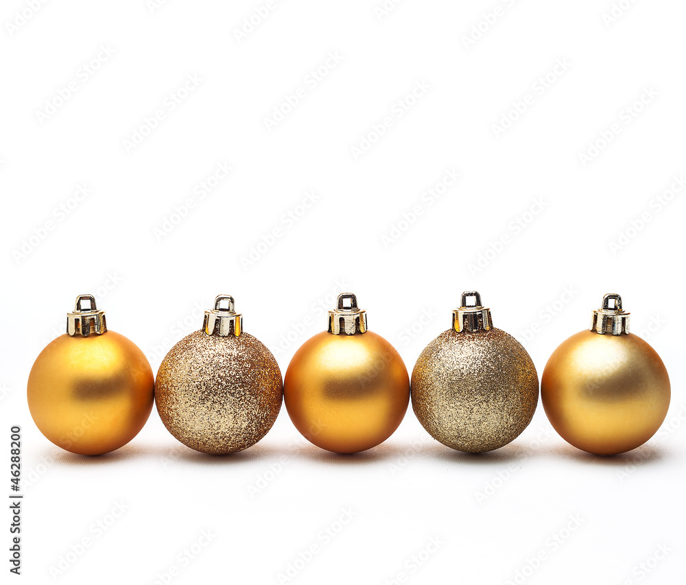 Gold christmas ball isolated on white background Gold christmas ball isolated on white background