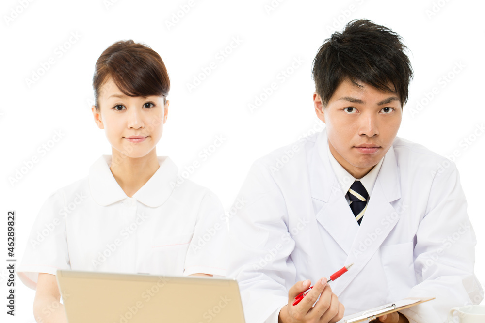 Asian young medical doctor isolated on white background Asian young medical doctor isolated on white background