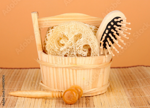 Obraz na płótnie Loofah on color background