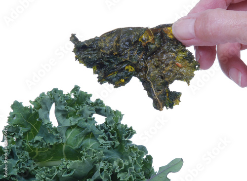 Kale Chip near fresh kale photo