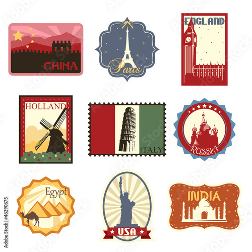 Travel labels or badges