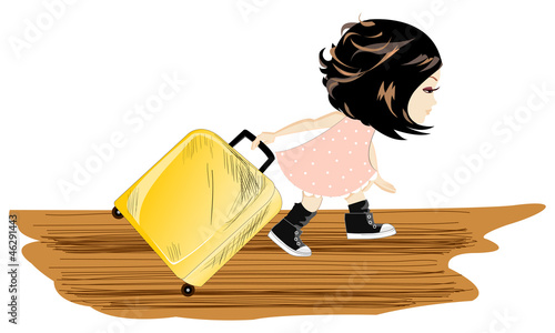 Travel girl with baggage