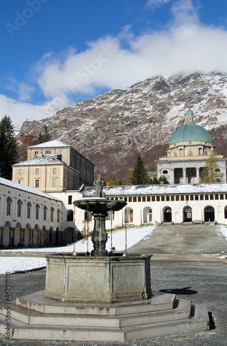 First autumn snow on Oropa Sanctuary