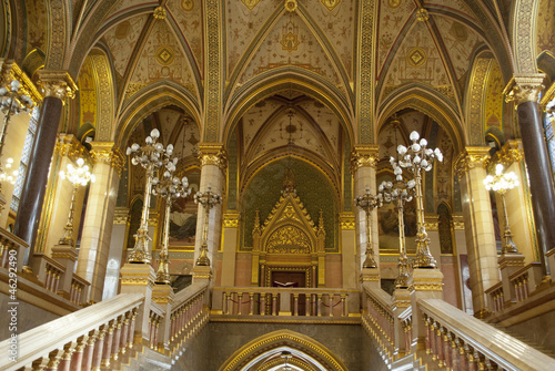 Interior of the Parliament in Budapest (Hungary)