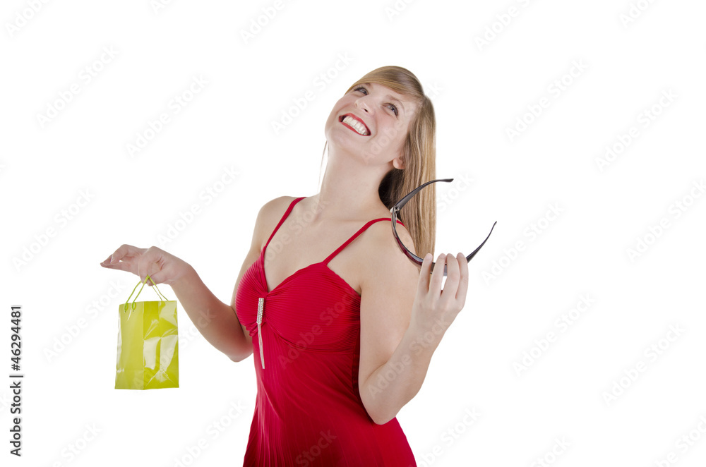 Pretty woman shopping.