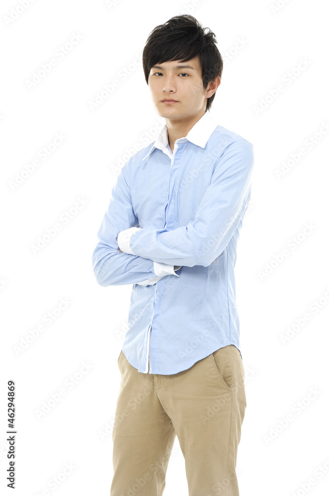 Handsome man smiling. Isolated over white background Handsome man smiling. Isolated over white background