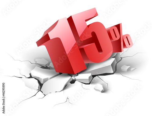 15 percent discount icon