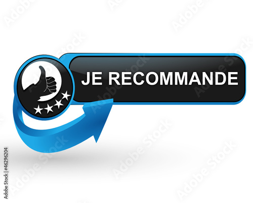 je recommande sur bouton web design bleu