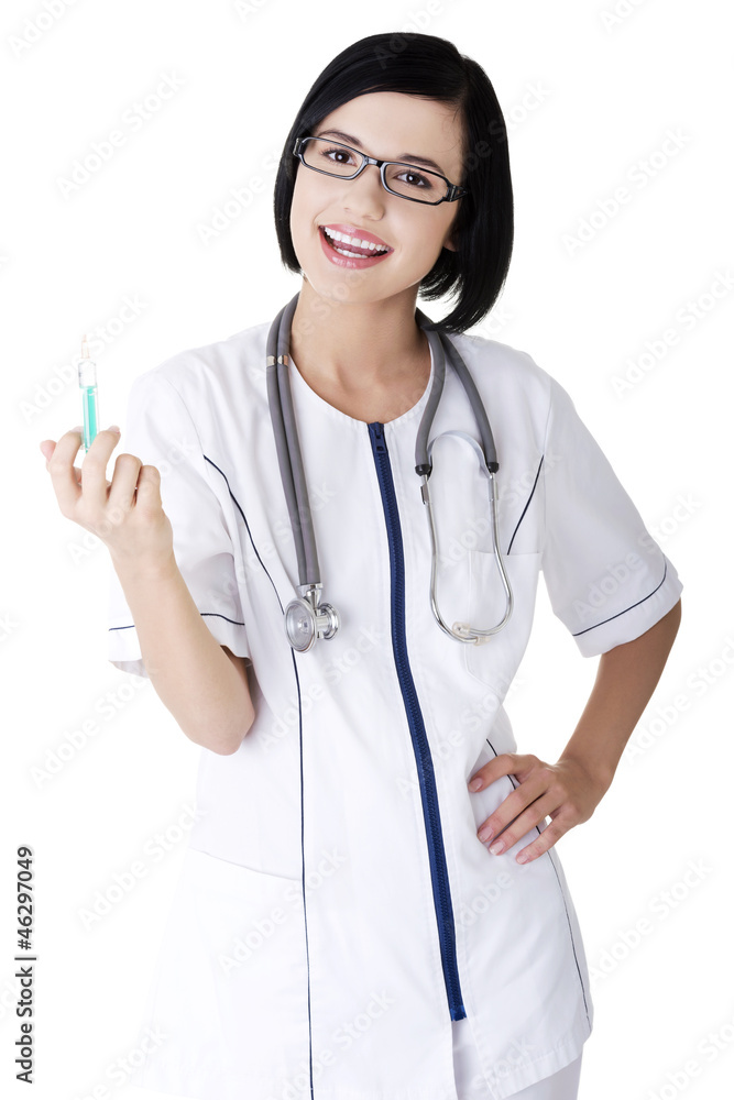 Medical doctor or nurse with syringe Medical doctor or nurse with syringe