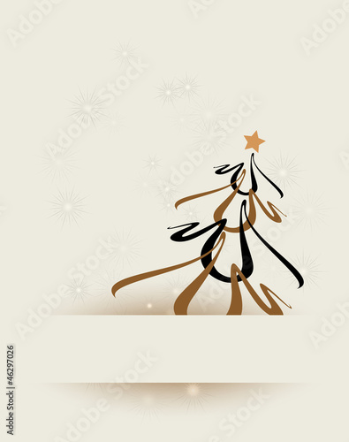 Christmas card with abstract tree