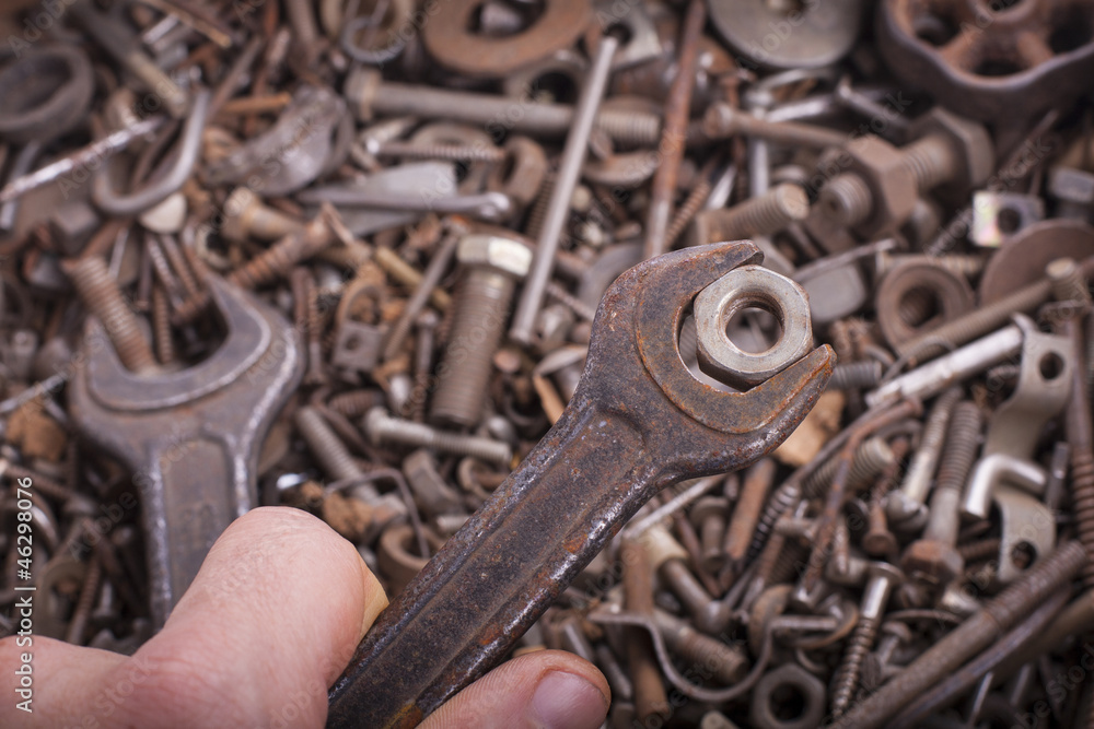 Fototapeta premium wrench and nut