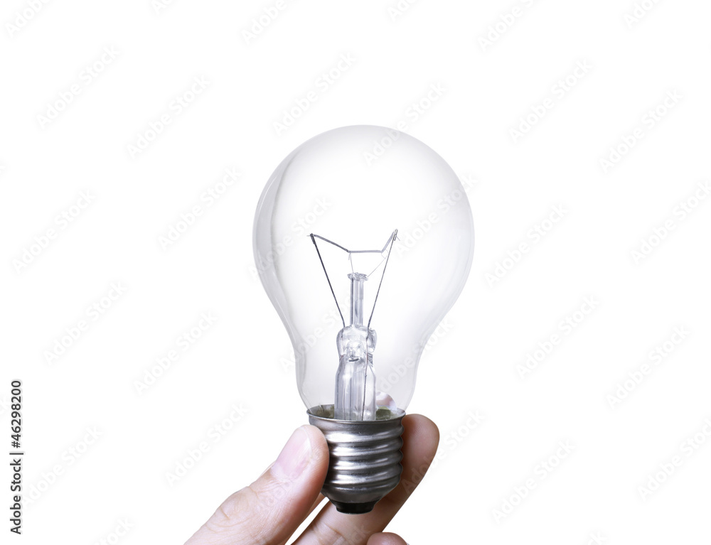 Light bulb in hand Light bulb in hand