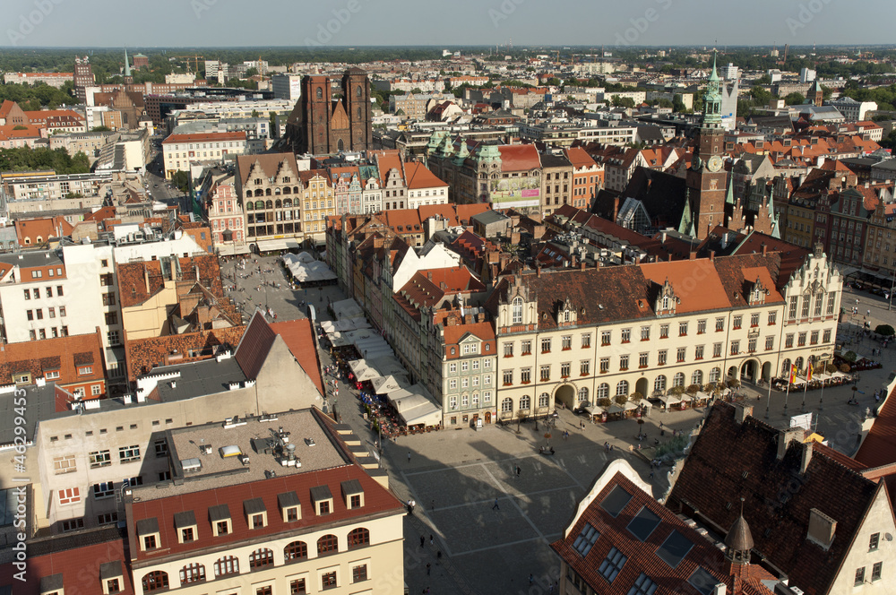 Panorama wrocławskiego starego miasta