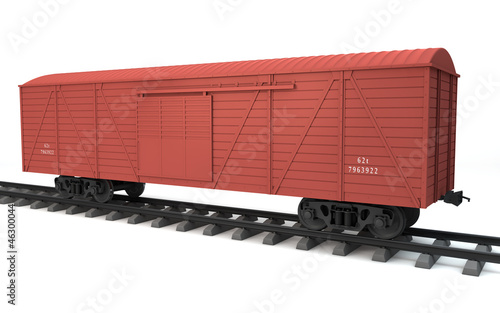 Freight car isolated on white