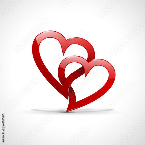 Logo two hearts # Vector