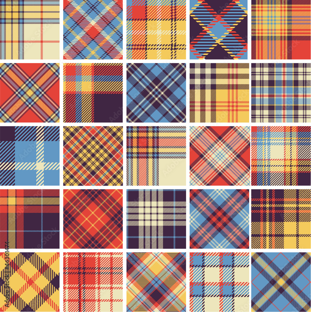 Big set of seamless tartan patterns Big set of seamless tartan patterns