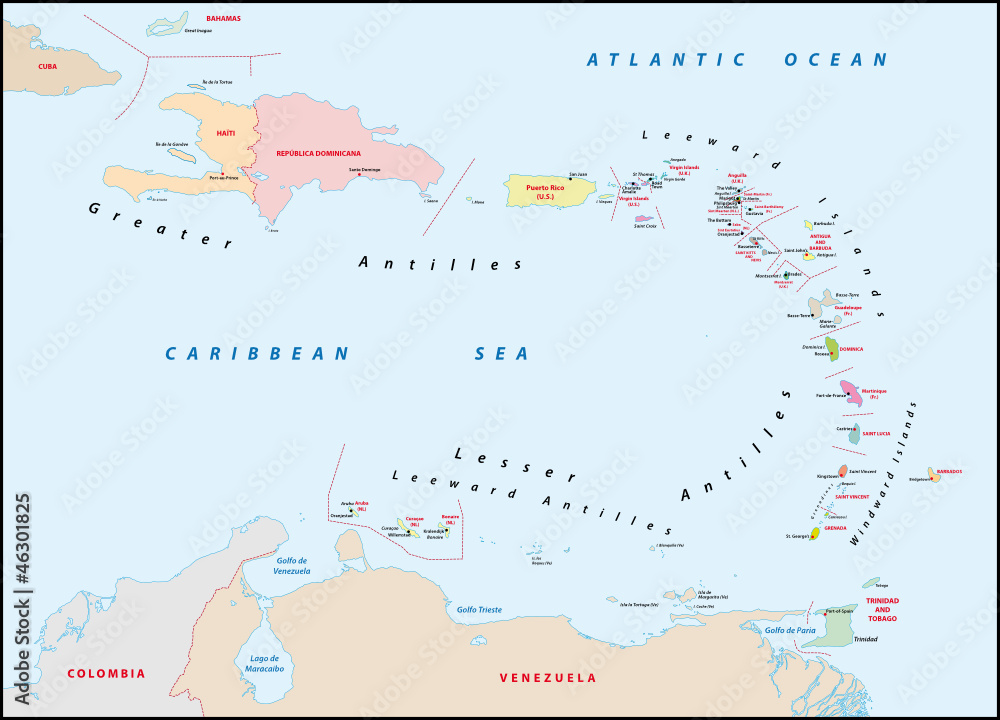 Kleine Antillen, Lesser Antilles Adobe Stock