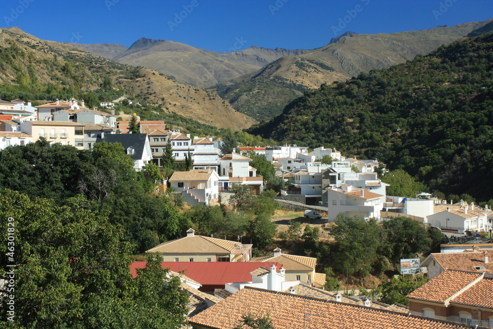 Guejar Sierra village on the slopes of Sierra Nevada