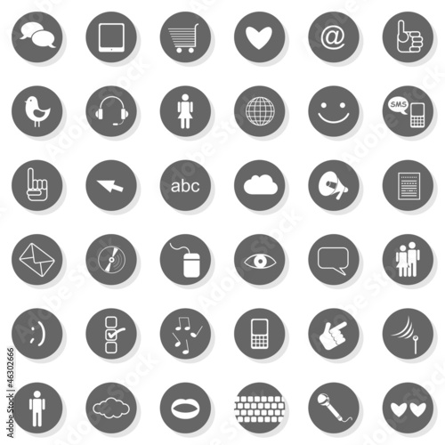 zestaw monochromatycznych ikon internet społeczność łączność