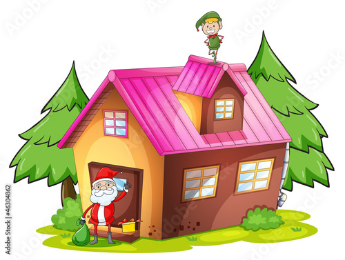 elve and santa claus