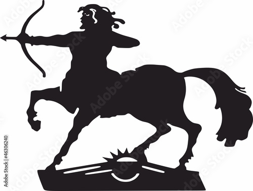 Silhouette centaur with a bow