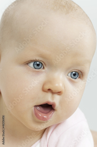 Closeup portrait of a beautiful baby girl