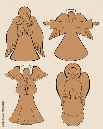 set of christmas angels