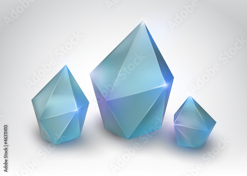 Quartz crystal (Vector illustration of a realistic gemstone)