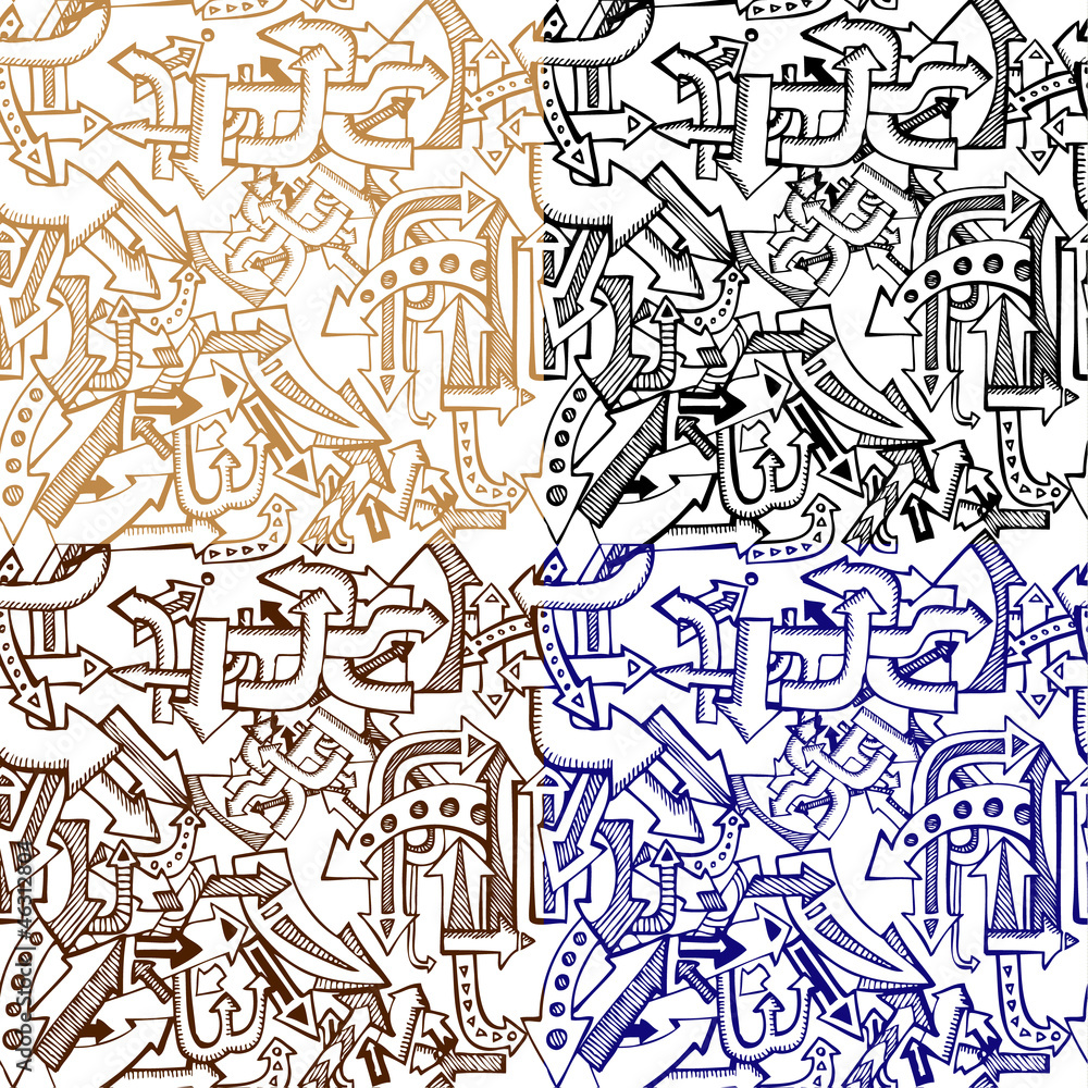 Obraz premium seamless with hand drawn arrows