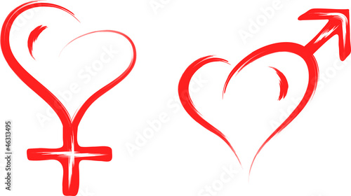 male and female sex heart symbol