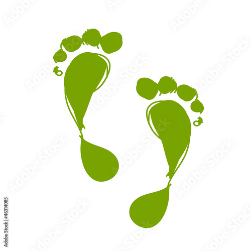 Sketch of green footprint for your design