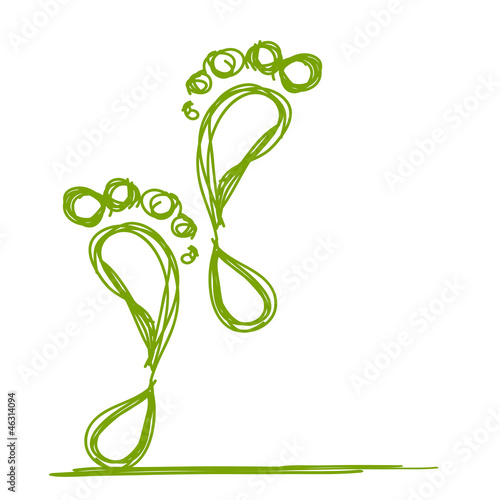 Sketch of green footprint for your design