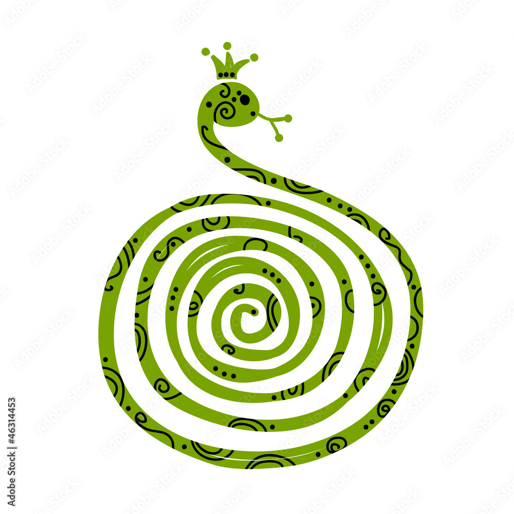 Fototapeta premium Snake silhouette design, symbol of chinese new year 2013