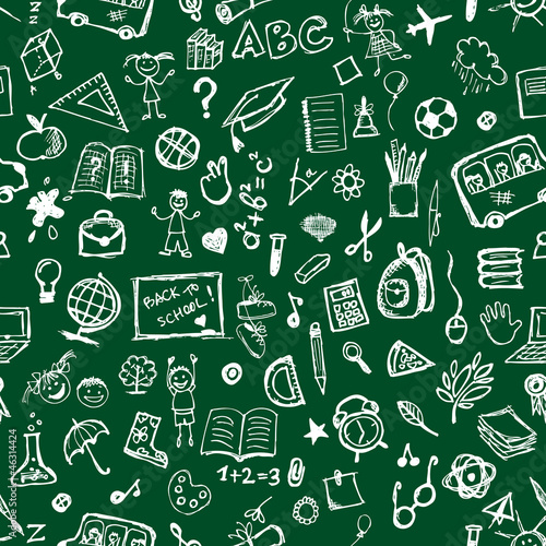 School hand drawn pattern for your design