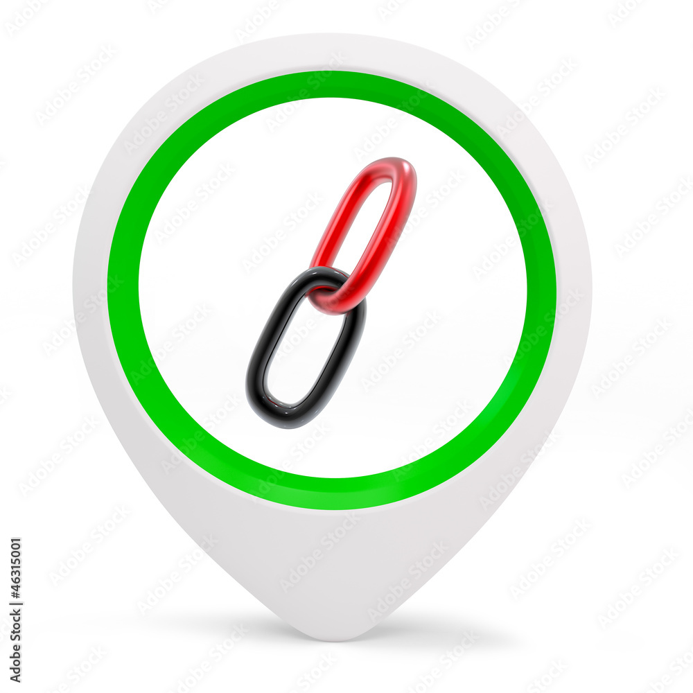 3d round pointer with link symbol 3d round pointer with link symbol