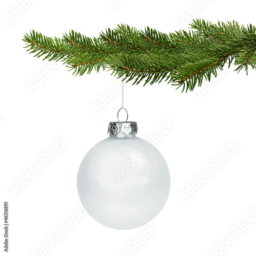 Weiße Weihnachtskugel