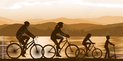 Cycling family photo