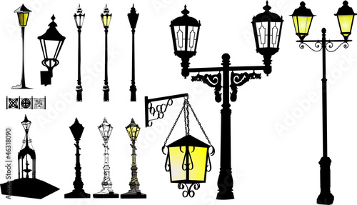 Vector set from street lantern