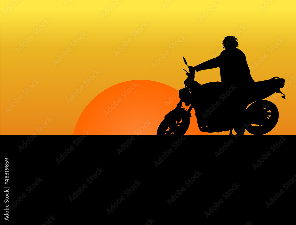 Fototapeta premium bike at sunset