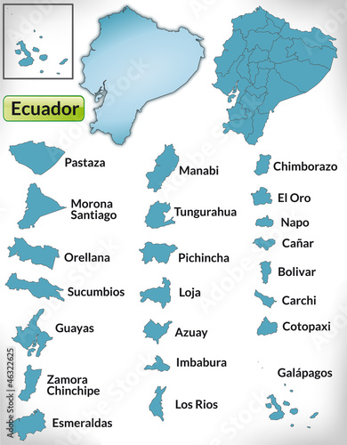   bersichtskarte von Ecuador mit Grenzen