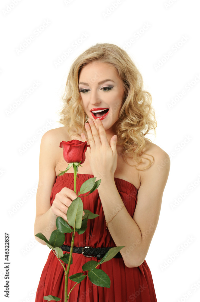 Valentine girl with rose Valentine girl with rose