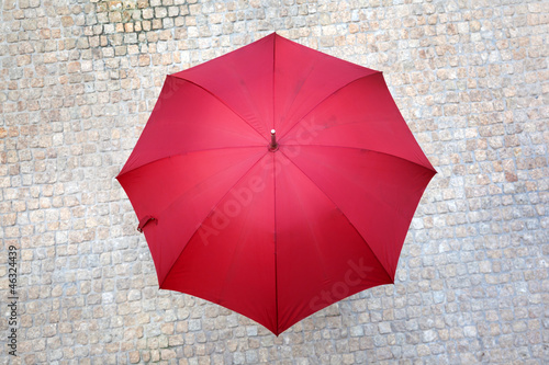 Red umbrella outdoors