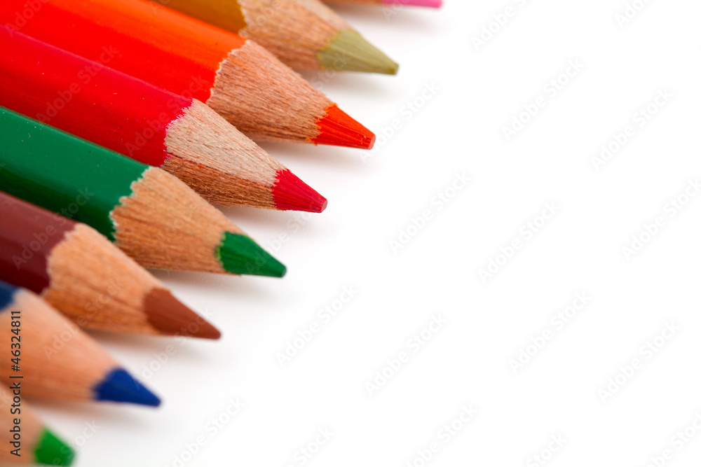 color pencils isolated on white background color pencils isolated on white background